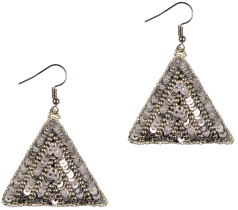 " Klart" набор для вышивания 10- 511 " Серьги треугольные. Серебряный орнамент" 4 х 3. 5 см